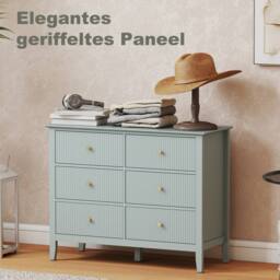 Wyld Haus Visalo Mint Green 6 Drawer Fluted Wooden Dresser - thumbnail 8
