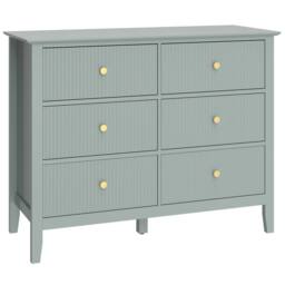 Wyld Haus Visalo Mint Green 6 Drawer Fluted Wooden Dresser - thumbnail 2