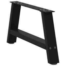Berkfield Home Coffee Table Legs A-Shaped 2 pcs Black¬†60x(30-31) cm Steel in Black - thumbnail 4