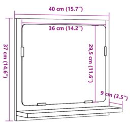 Berkfield Home Bathroom Mirror Cabinet Artisan Oak 40x11x37 cm Engineered Wood in Brown - Size: 40 x 11 x 37 cm - thumbnail 9