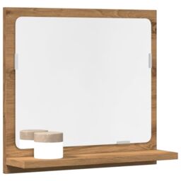 Berkfield Home Bathroom Mirror Cabinet Artisan Oak 40x11x37 cm Engineered Wood in Brown - Size: 40 x 11 x 37 cm