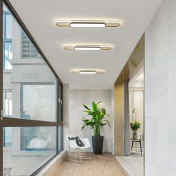 Garwarm Modern Flush Mount Dimmable Acrylic LED Ceiling Lamp with Remote Control in Gold - thumbnail 2