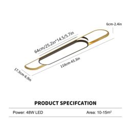 Garwarm Modern Flush Mount Dimmable Acrylic LED Ceiling Lamp with Remote Control in Gold - thumbnail 6