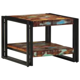 Berkfield Home Durable Coffee Table Multicolour 50x50x38 cm Solid Wood Reclaimed - Size: 50 x 50 x 38 cm - thumbnail 2