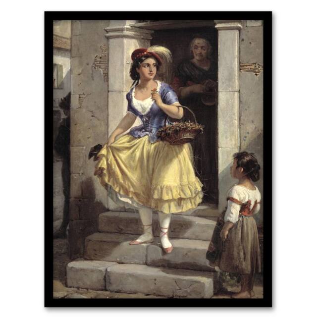 Artery8 Wilhelm Marstrand An Italian Woman Goes to Carnival Framed Art Print - Size: A4 - image 1