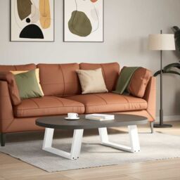 Berkfield Home Coffee Table Legs U-Shaped 2 pcs White 60x(30-31) cm Steel - thumbnail 3