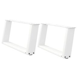 Berkfield Home Coffee Table Legs U-Shaped 2 pcs White 60x(30-31) cm Steel - thumbnail 2