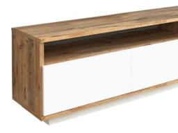 Vente-unique TV Unit With 4 Doors & 2 Shelves - Light Natural & White - CEDONA in Light Oak - thumbnail 6