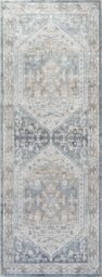 Livabliss Lilian-Washable Blue Brown Vintage Traditional Boho Living Dining Rug in Navy - Size: 200 cm x 275 cm - thumbnail 2
