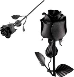 Novecrafto World of Nature Handcrafted Iron Rose For Anniversary - Black 100% Forged Iron - thumbnail 1