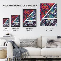 "Artery8 Geometric Floral Motifs Benedictus Vintage Framed Wall Art Print - Size: W12"" x H16""" - thumbnail 3