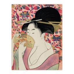Artery8 Utamaro Kitagawa Framed Wall Art Print Woman With A Comb Portrait in Pink - Size: A4 - thumbnail 3