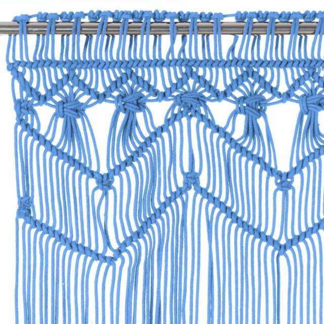 Berkfield Home Macrame Curtain Blue 140x240 cm Cotton - image 1
