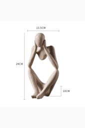 H&O Direct Resin Sculpture Art Abstract Meditator Statue Tabletop Decoration in Beige - thumbnail 3