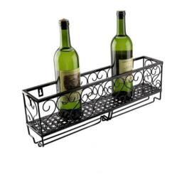 KORVIXA Wall Mounted Metal Wine Glass Rack Shelf in Black - Size: 100 cm x 100 cm - thumbnail 3