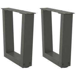 Berkfield Home Dining Table Legs V-Shape 2 pcs Anthracite 30x(30-31.3) cm Steel in Black - thumbnail 2