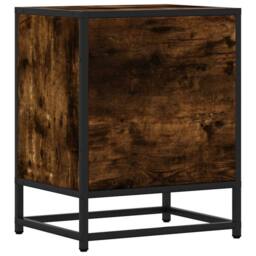 Berkfield Home Bedside Cabinets with Shelf with Storage 2 pcs Smoked oak Enginee… in Brown - thumbnail 8