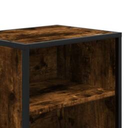 Berkfield Home Bedside Cabinets with Shelf with Storage 2 pcs Smoked oak Enginee… in Brown - thumbnail 9