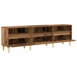 Berkfield Home TV Cabinet with Drawer Old wood Engineered wood - thumbnail 5