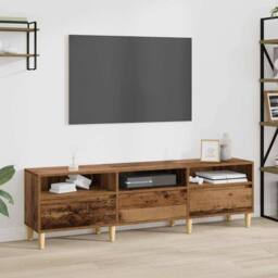 Berkfield Home TV Cabinet with Drawer Old wood Engineered wood - thumbnail 2