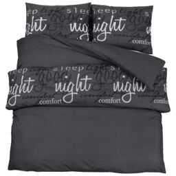 Berkfield Home Duvet Cover Set Black 200x200 cm Cotton - thumbnail 2
