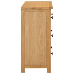 Berkfield Home Chest of Drawers 80x35x75 cm Solid Oak Wood in Brown - Size: 80 x 35 x 75 cm - thumbnail 4