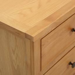 Berkfield Home Chest of Drawers 80x35x75 cm Solid Oak Wood in Brown - Size: 80 x 35 x 75 cm - thumbnail 5