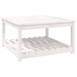 Berkfield Home Garden Table White 82.5x82.5x45 cm Solid Wood Pine