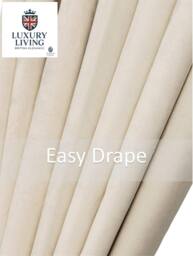 Luxury Living Triple Woven Blackout Velvet Diamante Ring Top Curtains in Cream - Size: 167 cm width x 137 cm drop - thumbnail 7