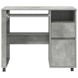Berkfield Home Concrete Grey Computer Desk Concrete grey Particle board Medium - thumbnail 5