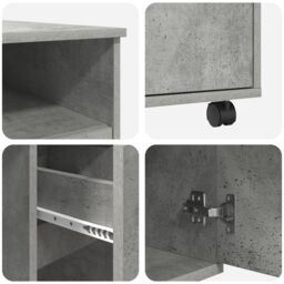 Berkfield Home Concrete Grey Computer Desk Concrete grey Particle board Medium - thumbnail 8