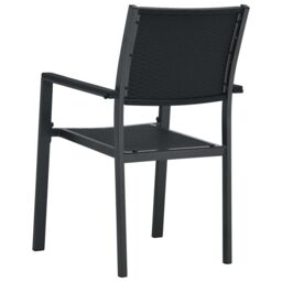 Berkfield Home Garden Chairs 4 pcs Black Plastic Rattan Look - thumbnail 5