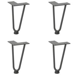 Berkfield Home Hairpin Table Legs 4 pcs Anthracite 20 cm Solid Steel in Black - thumbnail 2