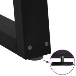 Berkfield Home Dining Table Legs V-Shape 2 pcs Black 60x(30-31.3) cm Steel - thumbnail 9