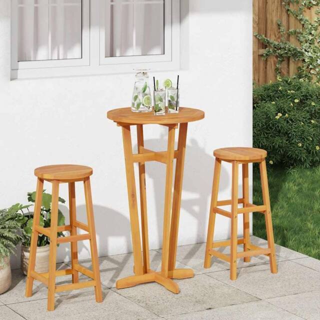 Berkfield Home Beautiful Garden Bar Table Ã˜60x105 cm Solid Wood Acacia in Brown - Size: 60x105 cm - image 1