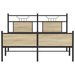 Berkfield Home Durable Bed Frame Frame Sonoma Oak 150x200 cm King Size Wood in Light Oak - thumbnail 6
