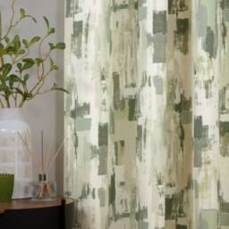 Sundour Bamford Eyelet Curtains in Green - Size: 117 cm width x 229 cm drop - thumbnail 4