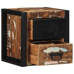 Berkfield Home Bedside Cabinet Multicolour 40x35x40 cm Solid Wood Reclaimed - Size: 40 x 35 x 40 cm