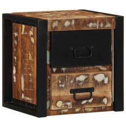 Berkfield Home Bedside Cabinet Multicolour 40x35x40 cm Solid Wood Reclaimed - Size: 40 x 35 x 40 cm - thumbnail 3