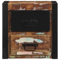 Berkfield Home Bedside Cabinet Multicolour 40x35x40 cm Solid Wood Reclaimed - Size: 40 x 35 x 40 cm - thumbnail 5