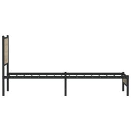 Berkfield Home Metal Bed Frame without Mattress Sonoma Oak 90x200 cm in Brown - thumbnail 6