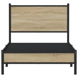 Berkfield Home Metal Bed Frame without Mattress Sonoma Oak 90x200 cm in Brown - thumbnail 5