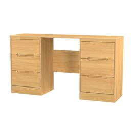 Ready Assembled 2 U Bristol 6 Drawer Kneehole Desk (Ready Assembled) in Natural - thumbnail 3