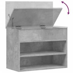 Berkfield Home Shoe Bench Concrete Grey 60x30x45 cm Engineered Wood - Size: 60 x 30 x 45 cm - thumbnail 8