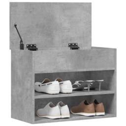 Berkfield Home Shoe Bench Concrete Grey 60x30x45 cm Engineered Wood - Size: 60 x 30 x 45 cm - thumbnail 4