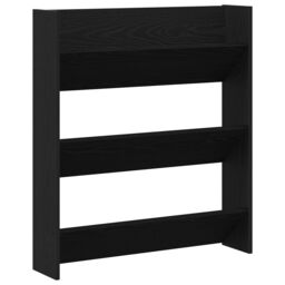 Berkfield Home Wall Shoe Cabinet - Black Oak, 80x18x90 cm, Made from Engineered Wood - Size: 80 x 18 x 90 cm - thumbnail 2