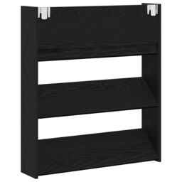 Berkfield Home Wall Shoe Cabinet - Black Oak, 80x18x90 cm, Made from Engineered Wood - Size: 80 x 18 x 90 cm - thumbnail 5
