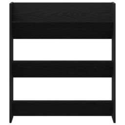 Berkfield Home Wall Shoe Cabinet - Black Oak, 80x18x90 cm, Made from Engineered Wood - Size: 80 x 18 x 90 cm - thumbnail 6