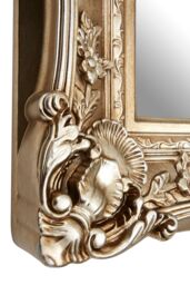 Orsina Stately Design Champagne Finish Square Ornate Wall Mirror, Elegant Slim Mirror, Versatile Hallway Mirror in Gold - thumbnail 3