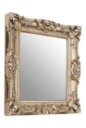 Orsina Stately Design Champagne Finish Square Ornate Wall Mirror, Elegant Slim Mirror, Versatile Hallway Mirror in Gold - thumbnail 2
